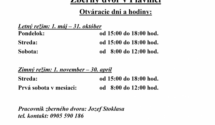 1. fotografia fotogalérie Zberný dvor v Plavnici - foto