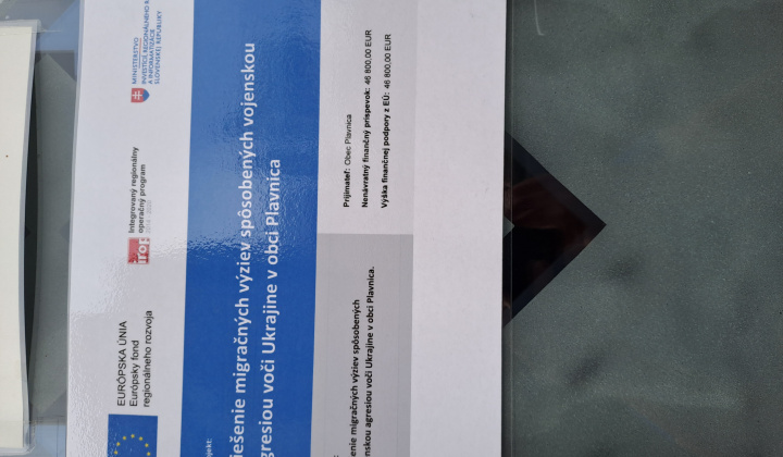 2. fotografia fotogalérie Projekty / Riešenie migračných výziev spôsobených vojenskou agresiou voči Ukrajine v obci Plavnica - foto