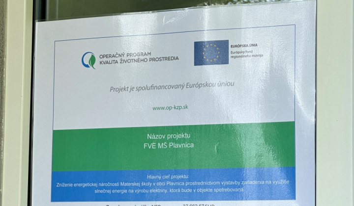 3. fotografia fotogalérie Projekty / FVE MŠ Plavnica - foto