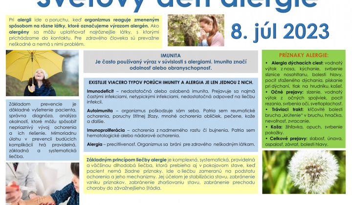1. fotografia fotogalérie Aktuality / Svetový deň alergií - 8. júl 2023 - foto