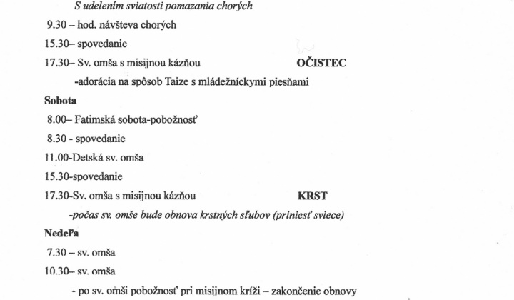 Fotka - Program obnovy misií 2010