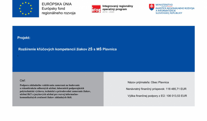 Fotka - Rozšírenie kľúčových kompetencií žiakov ZŠ s MŠ Plavnica